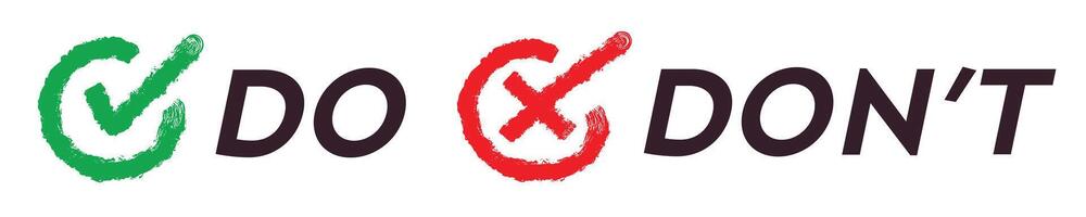 Do and dont sign grunge texture style vector