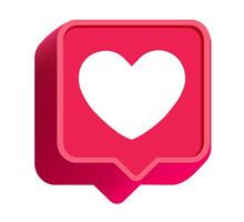 Like notification icon with heart symbol vector