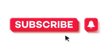 Subscribe and notification button icon set vector