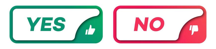 Yes and no icons set vector
