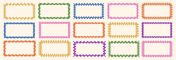 Cloudy wave curve edge borders set vector