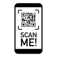 QR code scan icon black color vector