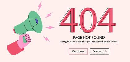 404 error page not found banner template vector
