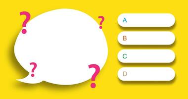 Quiz game menu template speech bubble vector