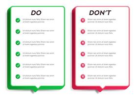 Do and dont infographic template vector