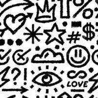 Grunge pattern naive shapes, lines, form vector