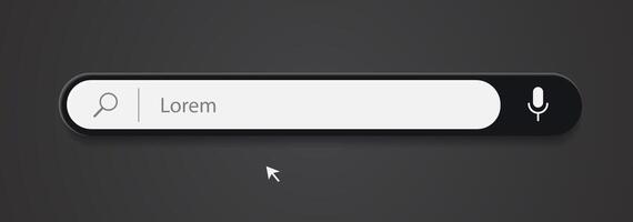 3d search bar Internet browser engine vector