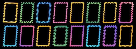 Cloudy wave curve edge borders set vector