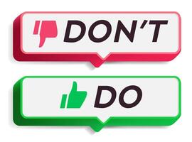 Do and dont sign 3d style vector