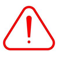 Warning symbol red color for design project vector