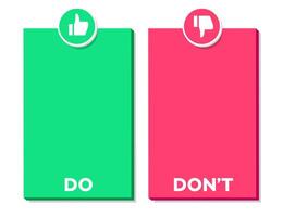 Do and dont infographic template frame 3d style vector