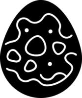 Abstract Black and Gray Easter Egg with Organic Shapes Illustration vector