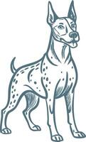 Abstract Illustration of Spotted Dog with Long Ears in Outlined Style vector