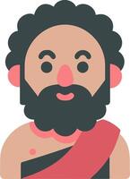 Ancient Greek Philosopher with Stylized Beard and Toga vector