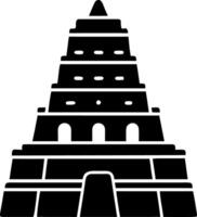 Ancient Pyramid Monument Silhouette for Architectural Design vector