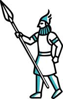 Ancient Warrior Illustration with Spear Art for Historical and Educational Use vector