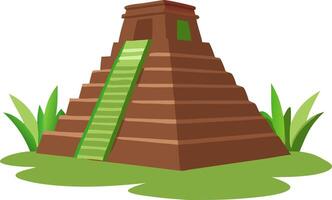 Ancient Mayan Pyramid Illustration Jungle Architecture vector