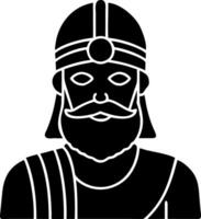 Ancient Warrior Helmet Silhouette Depicting Historicalic Figure vector