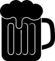 Beer Mug Silhouette with Foam for Pub and Brewery Design vector