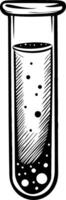 Black and White Test Tube Illustration for Science and Laboratory Design vector