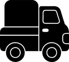 Black Delivery Truck for Logistics and Transportation Concepts vector