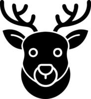 Black Deer Head Silhouette with Antlers on Graphic vector