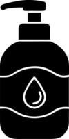 Black Liquid Soap Dispenser with Pump and Water Drop Design vector