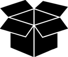 Black Open Box Symbol for Packaging Shipping and Unboxing Concept vector