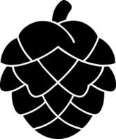 Black Silhouette of Hop Cone for Brewing and Beer Design vector