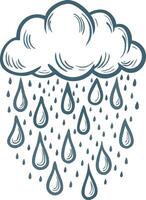 Blue Rain Cloud with Raindrops Illustration for Weather Forecast Design vector