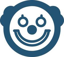 Blue Clown Face Smiling Cartoon Symbol for Fun Design Projects vector