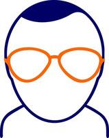 Bold Minimalist Face Outline with Orange Glasses Illustration for Versatile Use vector
