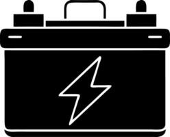 Car Battery with Lightning Bolt Symbol for Energy and Power Concepts vector