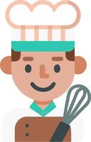 Cartoon Chef Smiling with Whisk Illustration for Culinary and Cooking Themes vector