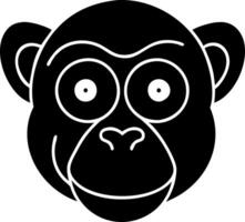 Cartoon Monkey Face Silhouette for Kids Design and Educational Use vector