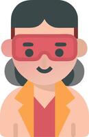 Cartoon Scientist with Goggles and Lab Coat Illustration vector