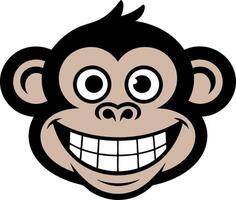 Cartoon Smiling Monkey Face for Fun and Cute Design Projects vector