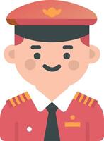 Cartoon Smiling Pilot Character in Uniform Illustration for Aviation Themes vector