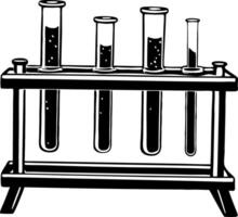 Chemistry Laboratory Test Tubes in Rack Illustration for Science Education vector