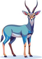 Colorful Illustration of Antelope with Horns in Abstract Style vector