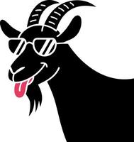 Cool Goat in Sunglasses Cartoon Illustration for Fun Designs and Merchandise vector