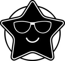 Cool Smiling Star with Sunglasses Illustration for Fun Design Projects vector