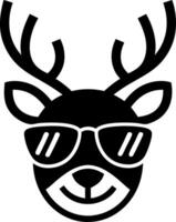 Cool Sunglasses Deer Head Silhouette Illustration for Design Projects vector