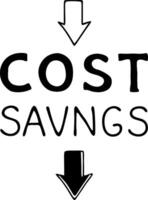 Cost Savings Concept with Downward Arrows Illustration vector