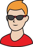Cool Young Man Wearing Sunglasses Illustration for Fashion and Casual Style vector