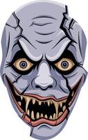 Creepy Evil Clown Face Art for Halloween Horror Themes vector