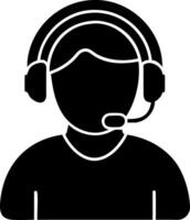 Customer Service Representative with Headset for Communication Design vector