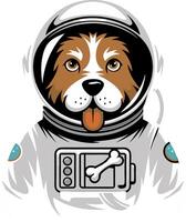 Cute Dog Astronaut Illustration in Space Suit for Fun Pet Designs vector