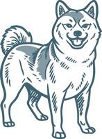 Cute Dog Illustration Playful Smiling Face Art for Pet Lovers vector