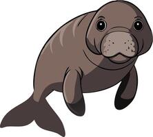 Cute Manatee Illustration Marine Life Design for Educational and Decorative Use vector